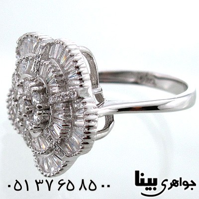انگشتر نقره زنانه طرح گل باگتی درشت