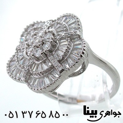 انگشتر نقره زنانه طرح گل باگتی درشت
