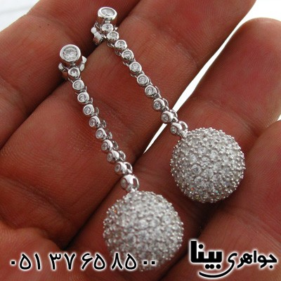 گوشواره نقره زنانه توپی