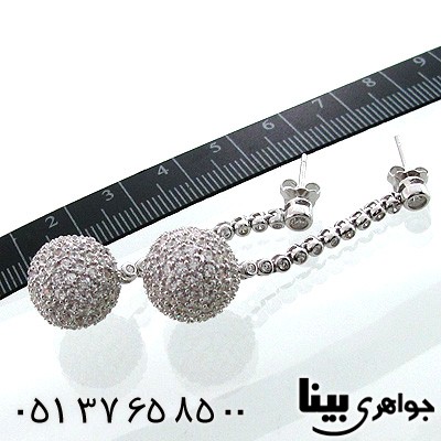 گوشواره نقره زنانه توپی