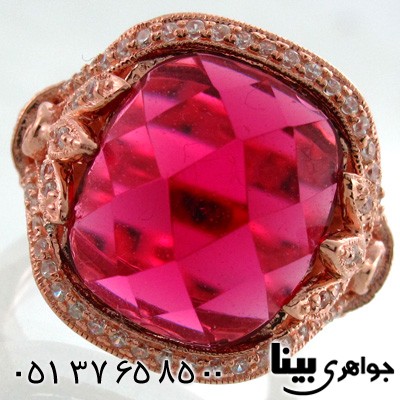 انگشتر ابسیدین سرخ طرح ایفل