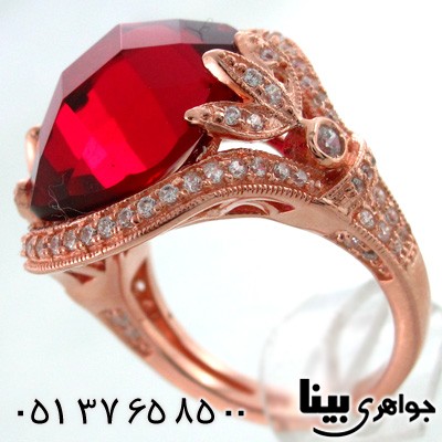 انگشتر ابسیدین سرخ طرح ایفل