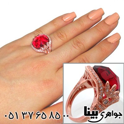 انگشتر ابسیدین سرخ طرح ایفل