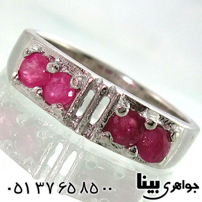انگشتر یاقوت سرخ زنانه مربعی خوشرنگ