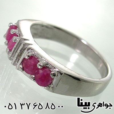 انگشتر یاقوت سرخ زنانه مربعی خوشرنگ