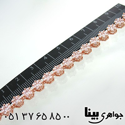 دستبند نقره زنانه طرح فلاور مسی