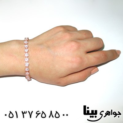 دستبند نقره زنانه طرح فلاور مسی