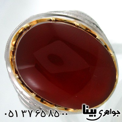 انگشتر عقیق یمنی مردانه فاخر دوازده چنگ
