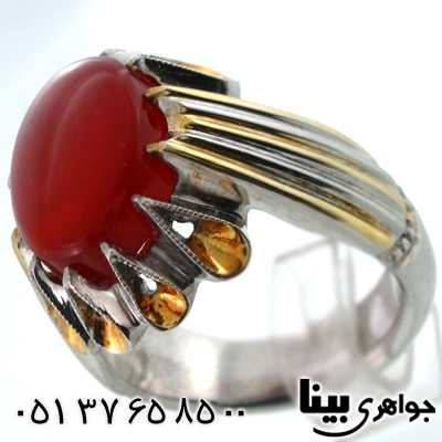 انگشتر عقیق یمنی مردانه فاخر رکاب اشکی