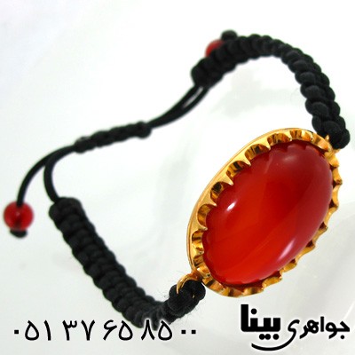 دستبند عقیق قرمز زنانه طرح زیر خاکی اسپرت