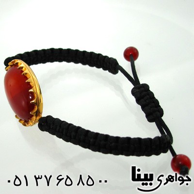 دستبند عقیق قرمز زنانه طرح زیر خاکی اسپرت