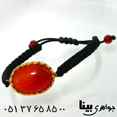 دستبند عقیق قرمز زنانه طرح زیر خاکی اسپرت