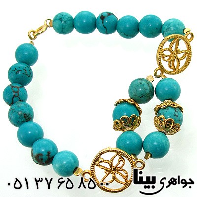دستبند فیروزه آمریکایی زنانه طرح زیر خاکی درشت پروانه