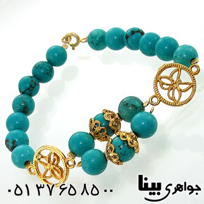 دستبند فیروزه آمریکایی زنانه طرح زیر خاکی درشت پروانه