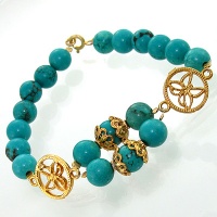 دستبند فیروزه آمریکایی زنانه طرح زیر خاکی درشت پروانه