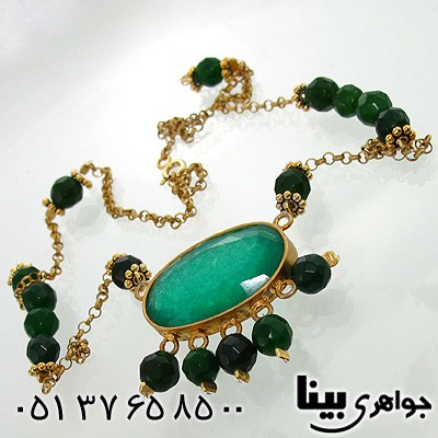 سینه ریز جید سبز زنانه طرح زیر خاکی درشت طاووسی