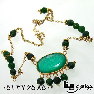 سینه ریز جید سبز زنانه طرح زیر خاکی درشت طاووسی