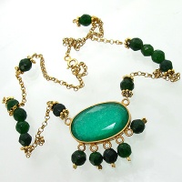 سینه ریز جید سبز زنانه طرح زیر خاکی درشت طاووسی