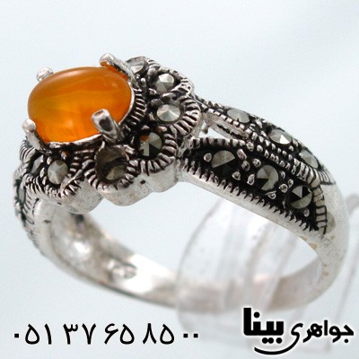 انگشتر عقیق شرف الشمس زنانه طرح خاتون