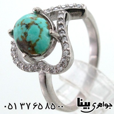 انگشتر فیروزه نیشابوری زنانه طرح قلبی