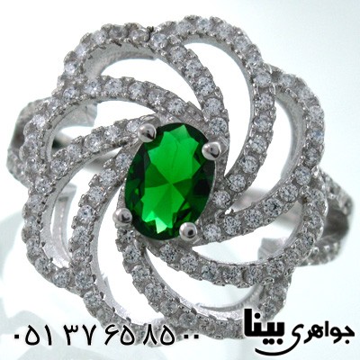 انگشتر ابسیدین سبز زنانه گل میخک درشت