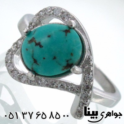 انگشتر فیروزه نیشابوری شجری زنانه قلبی