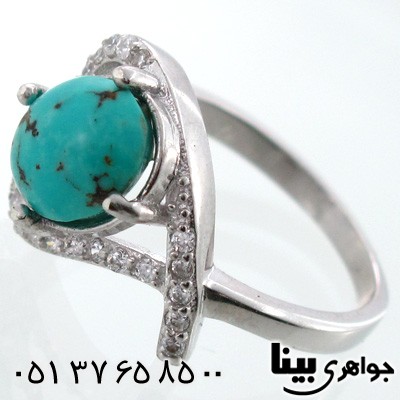 انگشتر فیروزه نیشابوری شجری زنانه قلبی