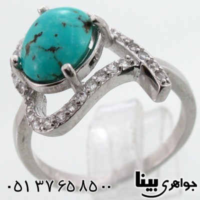 انگشتر فیروزه نیشابوری شجری زنانه قلبی