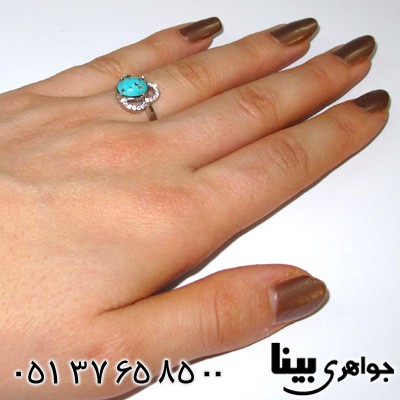 انگشتر فیروزه نیشابوری شجری زنانه قلبی