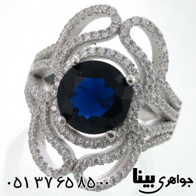 انگشتر ابسیدین آبی زنانه درشت طرح سارا