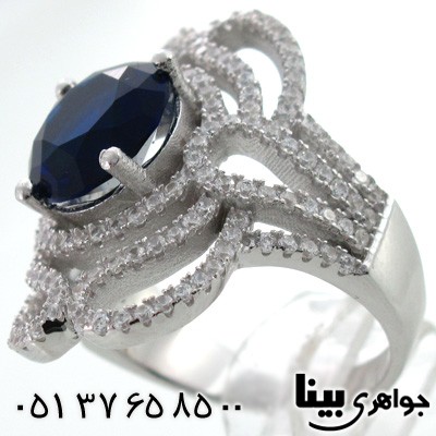 انگشتر ابسیدین آبی زنانه درشت طرح سارا