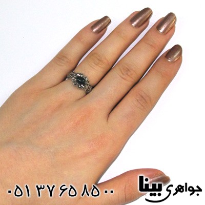 انگشتر عقیق سبز زنانه طرح خاتون