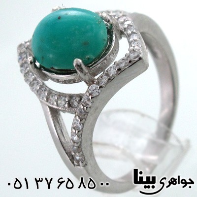 انگشتر فیروزه نیشابوری زنانه طرح چشم