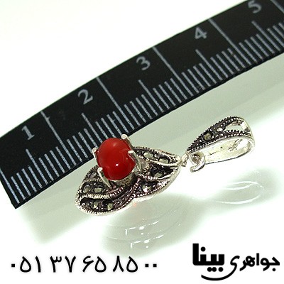 گردنبند عقیق قرمز زنانه طرح سوسن