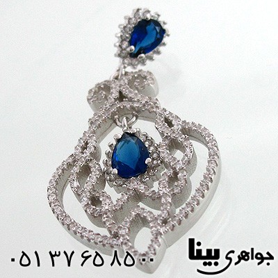 گردنبند ابسیدین آبی زنانه طرح لادن درشت