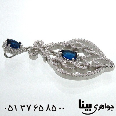 گردنبند ابسیدین آبی زنانه طرح لادن درشت