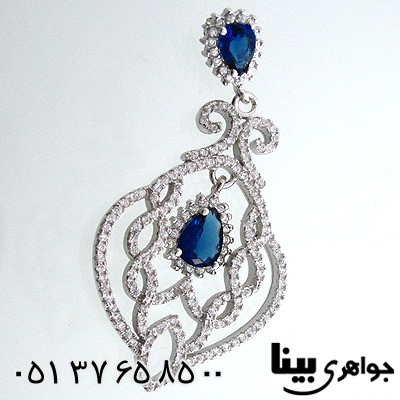 گردنبند ابسیدین آبی زنانه طرح لادن درشت