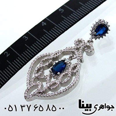گردنبند ابسیدین آبی زنانه طرح لادن درشت