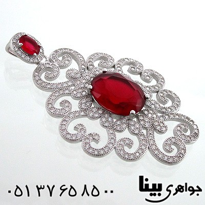 گردنبند ابسیدین قرمز زنانه طرح مهسا درشت