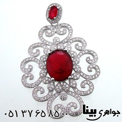 گردنبند ابسیدین قرمز زنانه طرح مهسا درشت