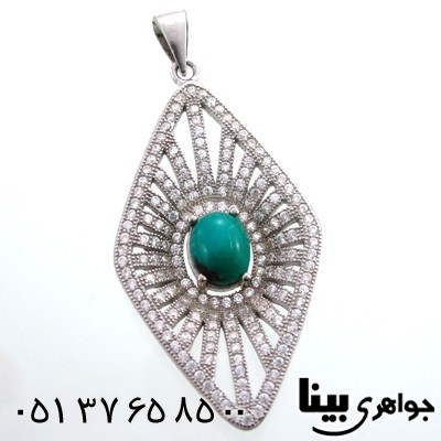 گردنبند فیروزه نیشابوری شجری زنانه لوزی