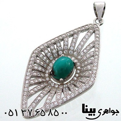 گردنبند فیروزه نیشابوری شجری زنانه لوزی