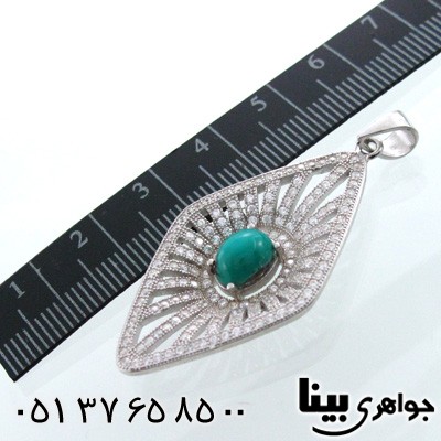 گردنبند فیروزه نیشابوری شجری زنانه لوزی
