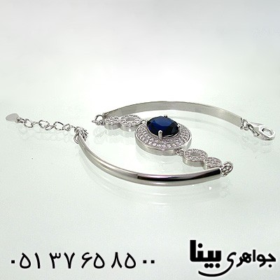 دستبند ابسیدین سورمه ای زنانه دایره ای