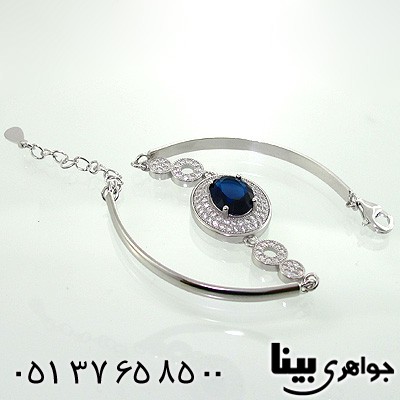 دستبند ابسیدین سورمه ای زنانه دایره ای