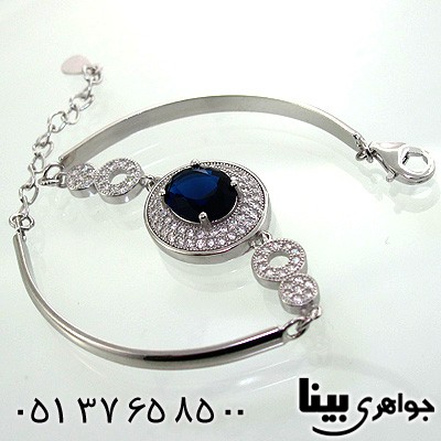 دستبند ابسیدین سورمه ای زنانه دایره ای