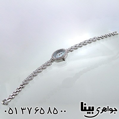 ساعت نقره زنانه مجلسی بیضی