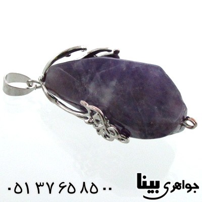 گردنبند آمتیست راف تراش خورده چند بعدی مخصوص سنگ درمانی