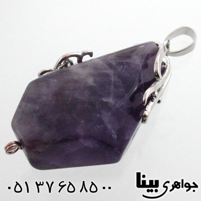 گردنبند آمتیست راف تراش خورده چند بعدی مخصوص سنگ درمانی