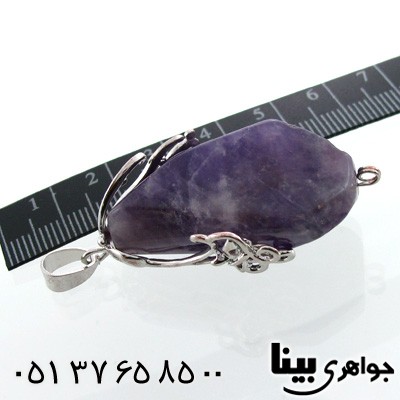 گردنبند آمتیست راف تراش خورده چند بعدی مخصوص سنگ درمانی